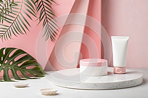 Empty pink background for display