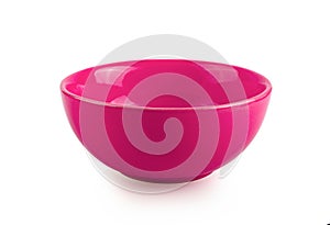 Empty pink  bowl on white background