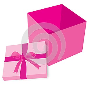 Empty pink gift box