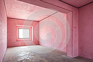 Empty pink gradient room for design and decoration