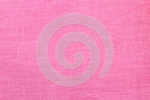 Empty pink linen fabric background.