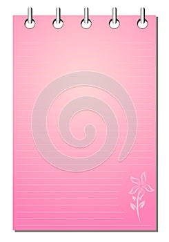 Empty pink notepad