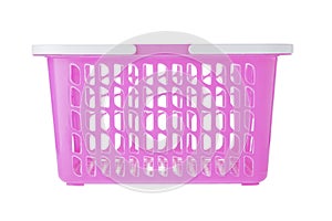 Empty pink plastic shopping basket