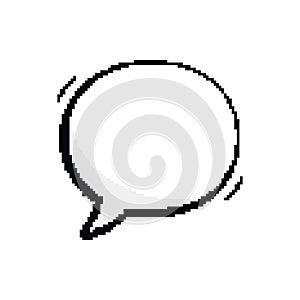 Empty Pixel Speech Bubble Message Dialogue for Text. Texting Dialogue Box Icon. Pixelated Blank Dialogue. 8 Bit Retro