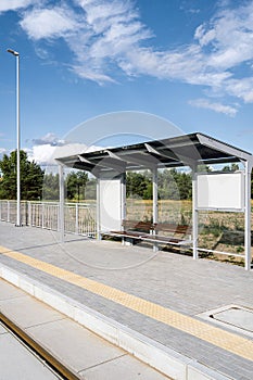 Empty placard or template billboard at bus station