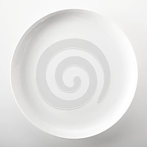 Empty plain white generic dinner plate