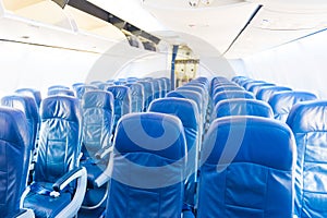 Empty plane interior with no people