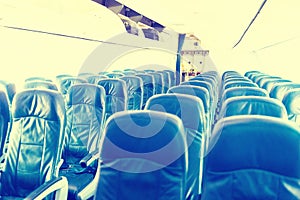 Empty plane interior with no people