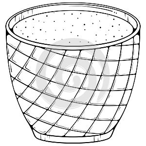 Empty plant pot for succulent line art