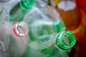 Empty plastic bottles in plastic bag