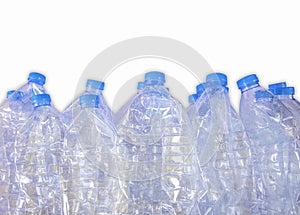 Empty plastic bottles of water for recycle,Isolate on white background