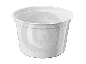 Empty plastic container isolated on white background