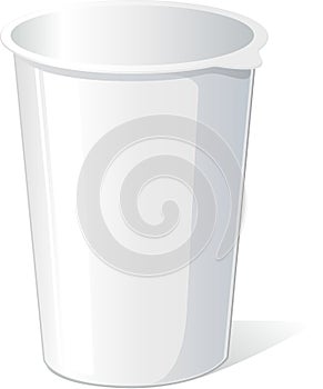 Empty plastic container for yogurt