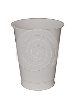 Empty plastic cup isolated on a white background