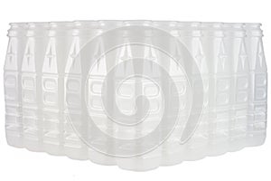 Empty plastic drinking bottles