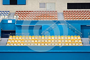 Empty plastic seats in Olympic stadium