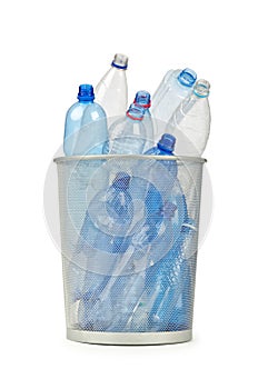 Empty plastic water bottles