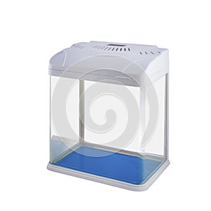 Empty plastic water tank aquarium