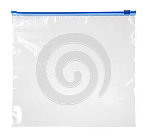 Empty plastic zipper bag