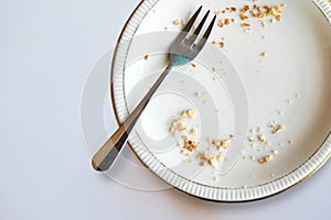 Empty plate with crumbs