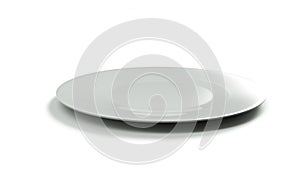 Empty plate isolated on white background 3d render photo