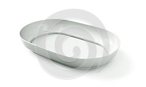 Empty plate isolated on white background 3d render photo