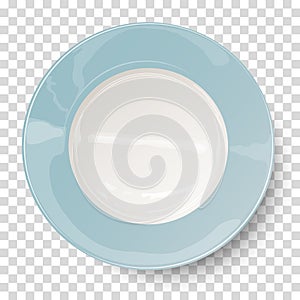 Empty plate placed on transparent background