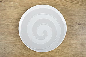 empty plate on wooden background