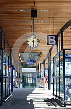 Empty platform in train station