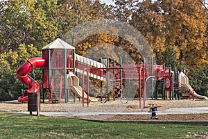 Empty playground in autumn
