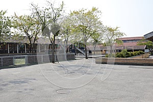 Empty playground in a school yard