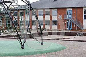 An empty playground in a schoolyard