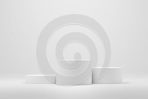 Empty podium or pedestal display on white background