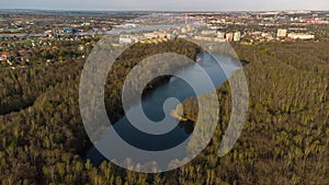 `Empty Pond` Lake Pusty Staw, Gdansk Stogi. View from the drone.