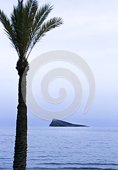 Empty Poniente Beach in the afternoon in Benidorm