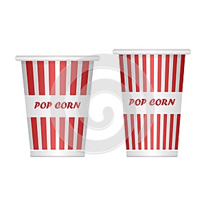 Empty popcorn bucket vector illustration isolated on white background