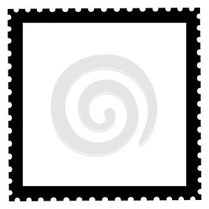 Empty postmark frame. Mail stamp square border