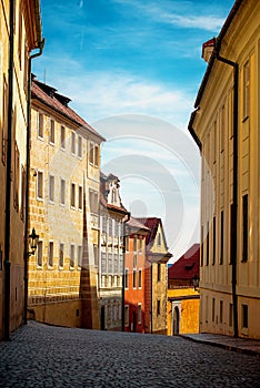 Empty Prague Street in Early Morning