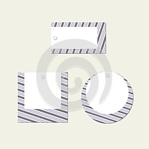 Empty price tag layout Set Rectangular round square banner of stripes lines on a white background Modern design element of ads