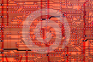 Empty printed circuit board computer technology,  background microprocessor