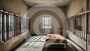 Empty Prison Cell Bed Window