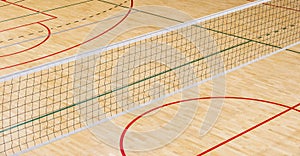 Empty professional volleyball court . Team sport