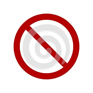Empty prohibition sign. No symbol isolated on white. Vector illustration