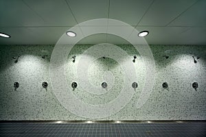 Empty public shower room