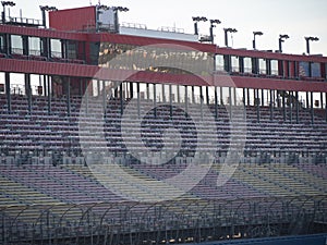 Empty Race Track Stadium Bleachers