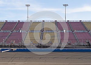 Empty Race Track Stadium Bleachers