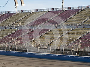 Empty Race Track Stadium Bleachers