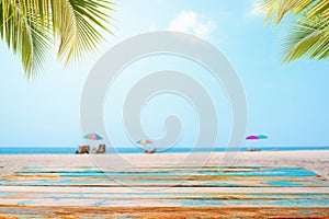 Empty ready for your product display montage.  summer vacation background concept