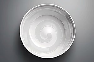 Empty realistic white bowl plate. Generative AI