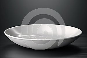 Empty realistic white bowl plate. Generative AI